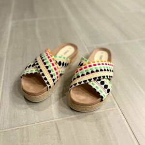 Multicolored Toms Platform Sandals